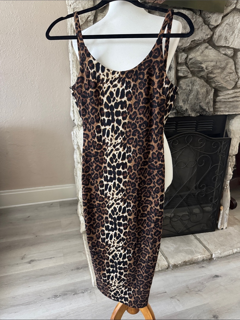 Leopard Print Slip Dress - Brown Animal Print
